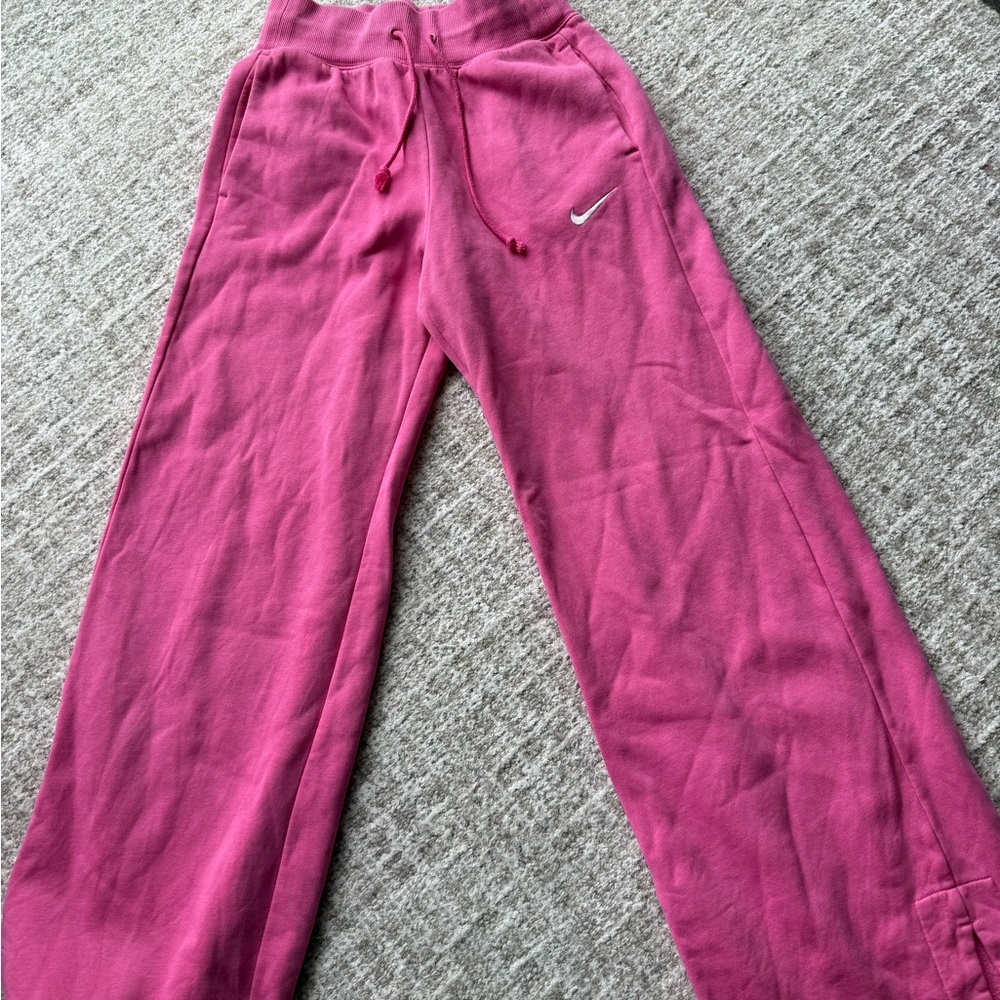 Nike  Magenta Fleece Joggers with Swoosh